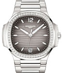 Nautilus  7118 Automatic in Steel with Diamond Bezel On Steel Bracelet with Grey Opaline Dial