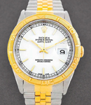 Datejust 36mm in Steel with Yellow Gold Thunderbird Bezel on Jubilee Bracelet with White Stick Dial