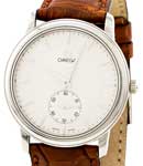 De Ville Prestige 34mm in Steel on Brown Crocodile Leather Strap with Silver Dial