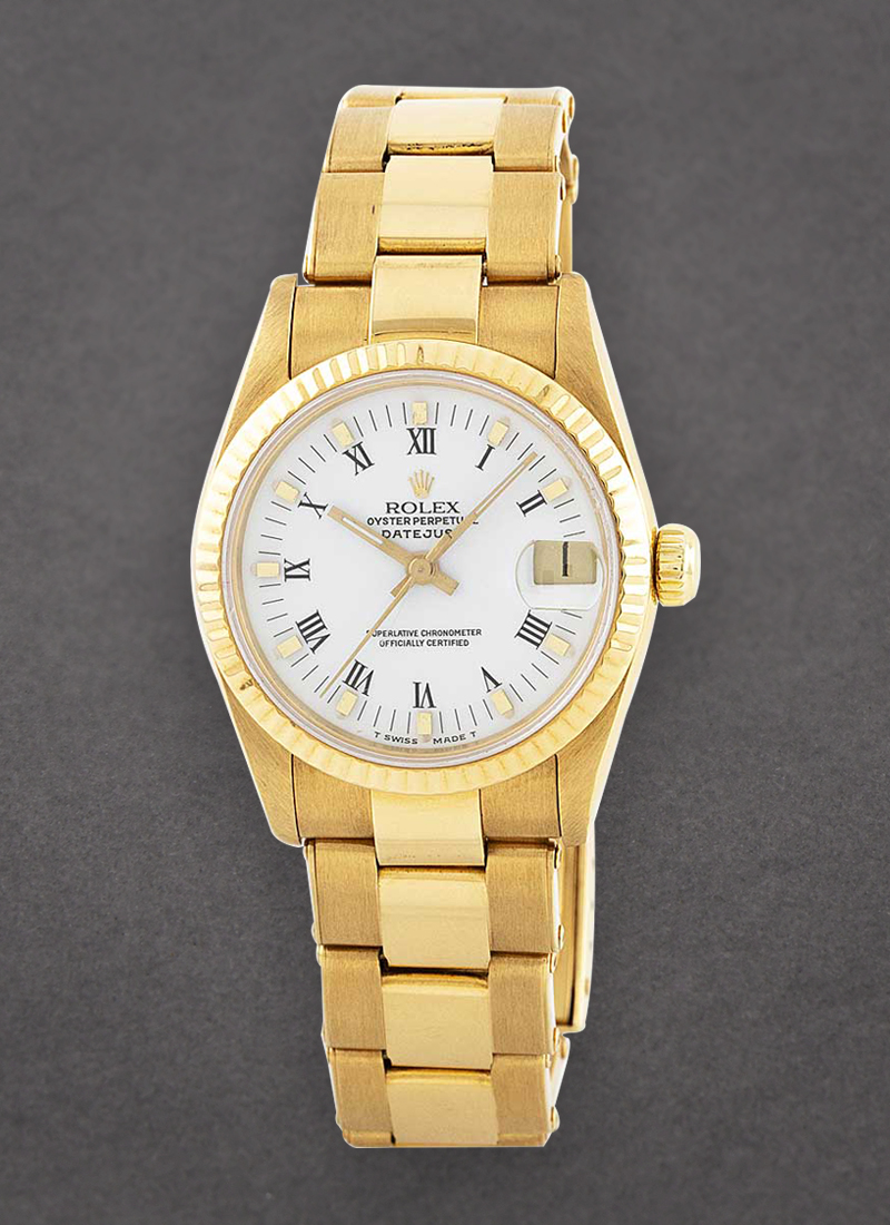 Pre-Owned Rolex Midsize 31mm President in Yellow Gold with Fluted Bezel