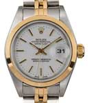 Lady's Datejust 26mm in Steel with Yellow Gold Domed Bezel on Jubilee Bracelet with Silver Stick Dial