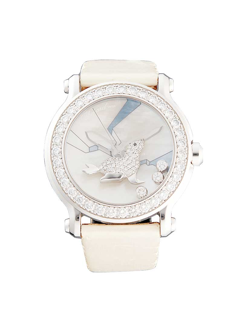 Chopard Animal World Happy Sport Seal Edition in White Gold with Diamond Bezel
