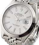 Datejust 41mm in Steel with Smooth Bezel on Jubilee Bracelet with White Index Dial