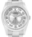 Oyster Perpetual 36mm in Steel Smooth Bezel on Oyster Bracelet with Silver Concentric Arabic Dial