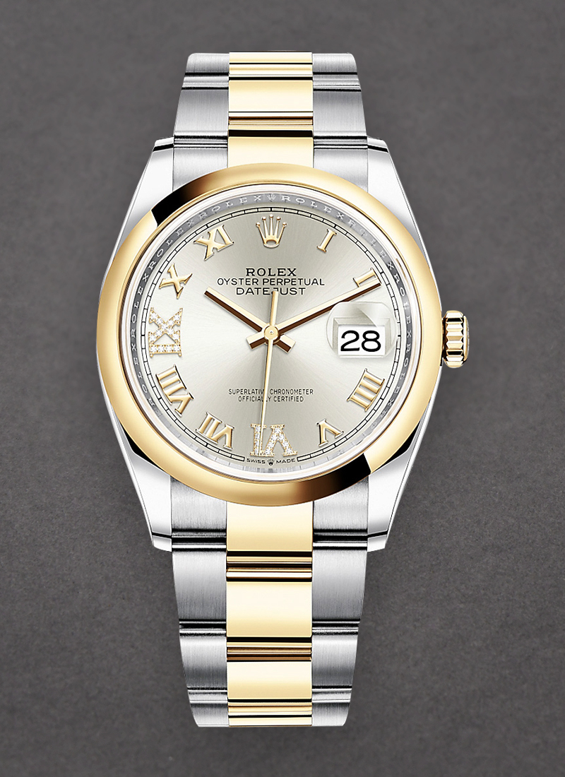 Pre-Owned Rolex Datejust 36mm in Steel with Yellow Gold Domed Bezel