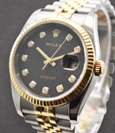 Datejust 2-Tone 36mm Ref 116233 on Jubilee Bracelet with Black Jubilee Diamond Dial