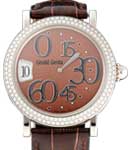 Arena Retro Classic 38mm in Steel with Diamond Bezel on Brown Crocodile Leather Strap with Brown Guilloche Dial