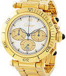 Pasha 38mm Chronograph in Yellow Gold on Yellow Gold Bracelet with White Dial with Champagne Subdials