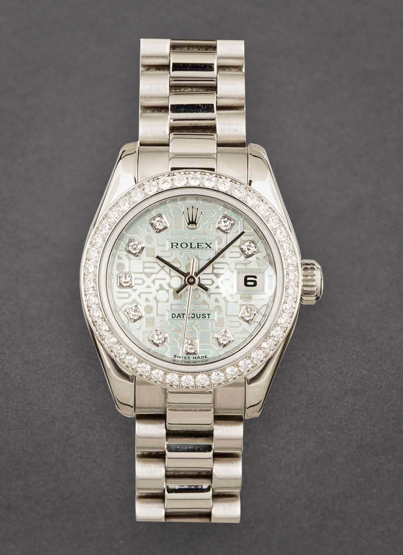 Pre-Owned Rolex President 26mm in Platinum with Diamond Bezel