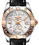 Galactic 36 2-Tone in Steel with Rose Gold Bezel on Black Sahara Calfskin Leather Strap with MOP Dial
