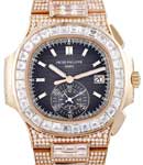 Nautilus 5980 in Rose Gold with Baguette Bezel and Bracelet on Rose Gold Diamond Bracelet with Grey Baguettes Dial