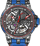 Excalibur Aventador 45mm in  Carbon on Blue Rubber Strap with Skeleton Dial / limited to 88