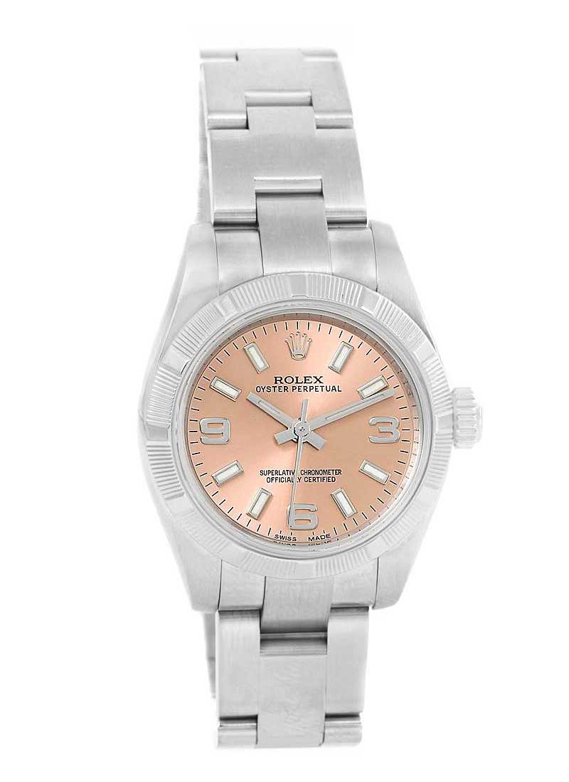 Pre-Owned Rolex Oyster Perpetual 26mm in Steel with Engine turned Bezel