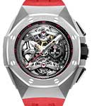 Royal Oak Concept Tourbillon Chronograph in Titanium on Red Rubber Strap with Skeleton Dial