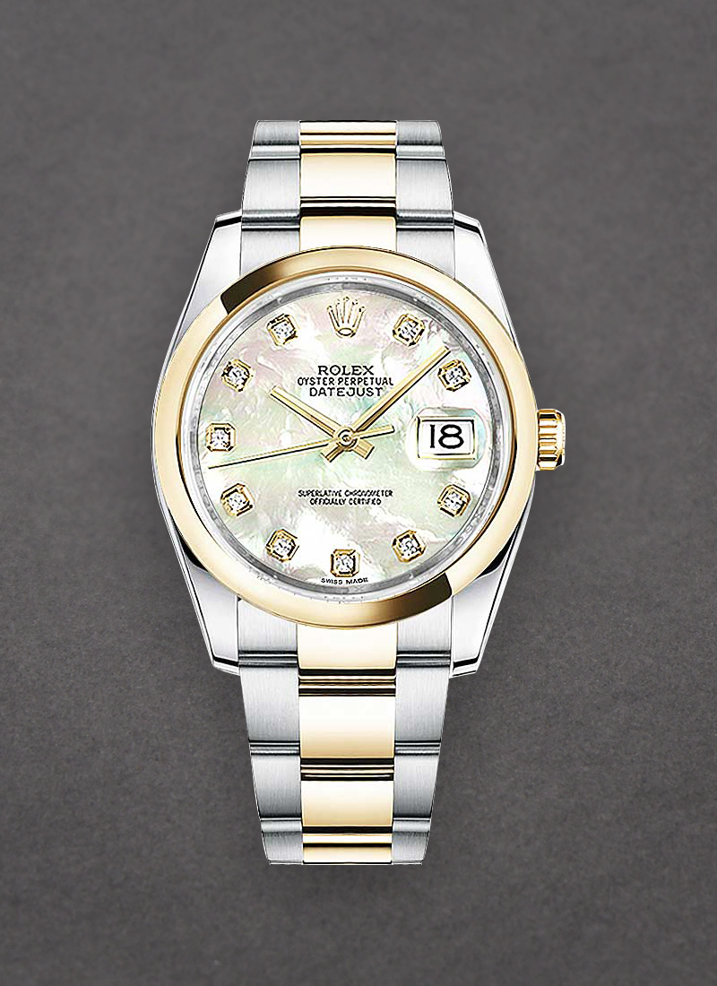 Pre-Owned Rolex Datejust 36mm in Steel with Yellow Gold Smooth Bezel