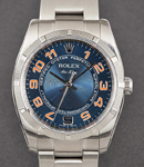 Air-King with Engine Bezel 114210 Steel on Bracelet with Blue Concentric Arabic Dial