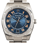 Air-King with Engine Bezel 114210 Steel on Bracelet with Blue Concentric Arabic Dial
