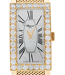 Classiques - Rectangle with Diamond Bezel Yellow Gold on Bracelet with MOP Dial
