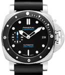 PAM 683 - Luminor Submersible 3 Days in Steel with Black Ceramic Bezel on Black Rubber Strap with Black Dial