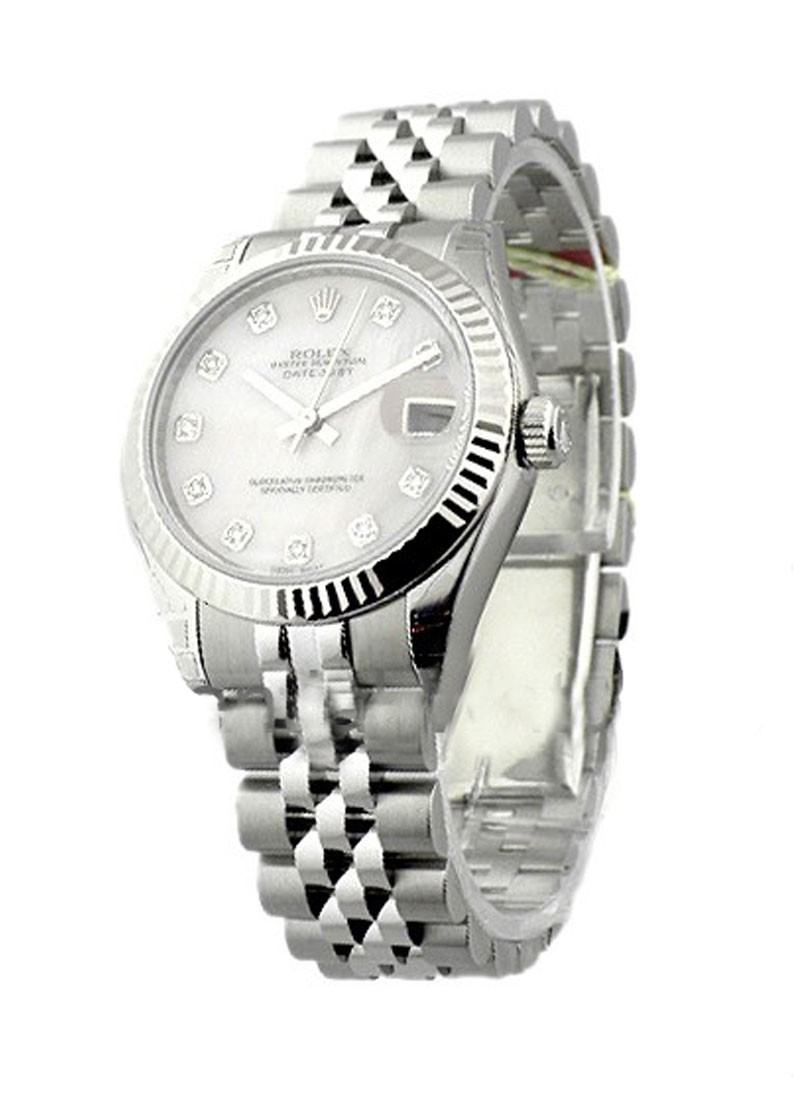 Pre-Owned Rolex Mid Size 31mm Datejust in Steel with Fluted Bezel
