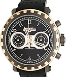 Academia Chronographe in 2 Tone on Black Rubber Strap with Black Dial