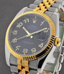 Datejust 2-Tone 36mm in Steel with Yellow Gold Fluted Bezel on Jubilee Bracelet with Blue Concentric Arabic Dial