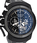 Chronofighter Superlight 47mm in Black Carbon with Ceramic Bezel on Black Rubber Strap with Black Skeleton Dial