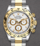 Daytona 400m in Steel with Yellow Gold Bezel on Oyster Bracelet with White Stick Dial