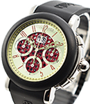 Arena Sport Chrono with Rubber Bezel Steel on Rubber Strap with Green Dial / Red Subdials