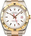Datejust 36mm in Steel with Rose Gold Turn-o-graph Bezel on Oyster Bracelet with White Stick Dial