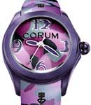 Bubble 42mm in Purple PVD and Steel on Purple camouflage Rubber Strap with Purple camouflage Dial