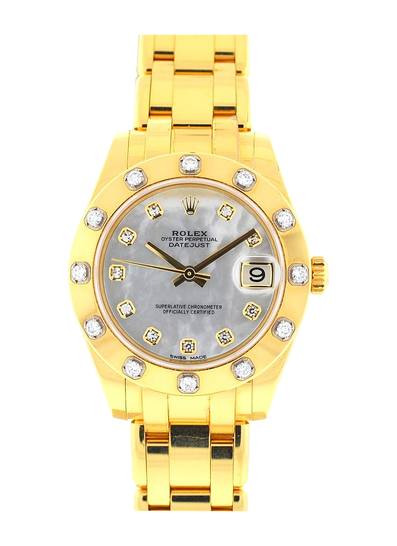 Pre-Owned Rolex Masterpiece Lady's with Yellow Gold 12 Diamond Bezel
