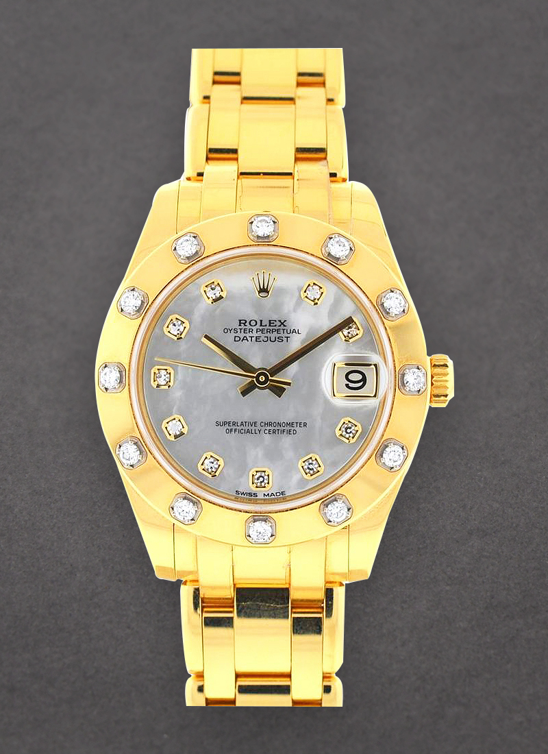 Pre-Owned Rolex Masterpiece Lady's with Yellow Gold 12 Diamond Bezel