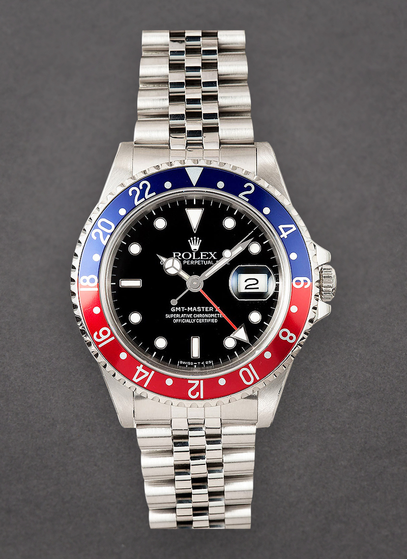 Pre-Owned Rolex GMT-Master II 16710 in Steel with Pepsi Bezel