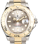 Yacht-master 40mm in Steel with Yellow Gold Bezel on Oyster Bracelet with Slate Dial