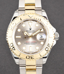 Yacht-master 40mm in Steel with Yellow Gold Bezel on Oyster Bracelet with Slate Dial