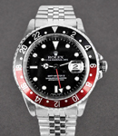 GMT Master 40mm in Steel with Black and Red Bezel on Jubilee Bracelet with Black Dial