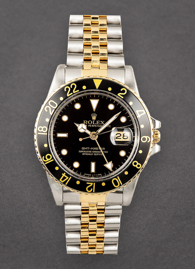 Pre-Owned Rolex GMT-Master 16753 40mm in Steel with Black Bezel