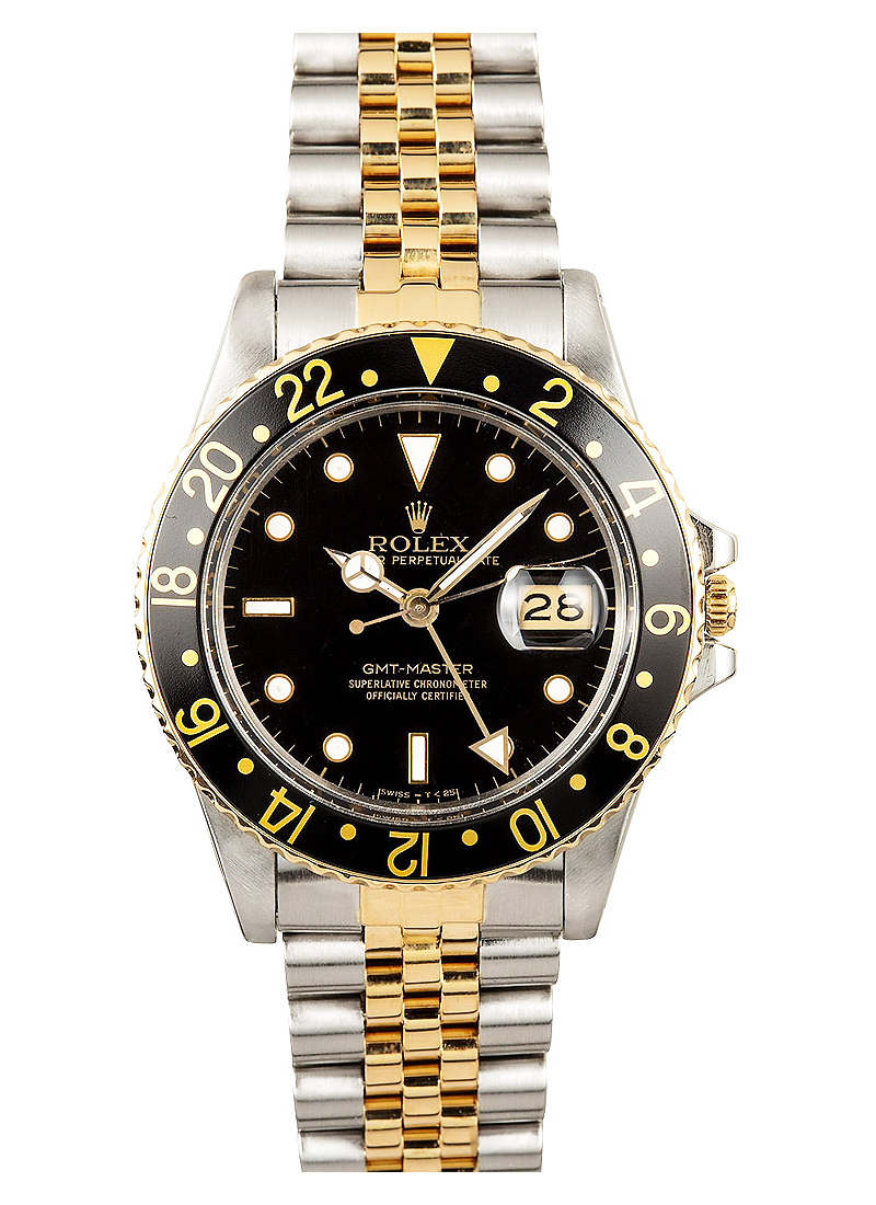 Pre-Owned Rolex GMT-Master 16753 40mm in Steel with Black Bezel