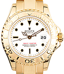 Yacht-Master Small Size in Yellow Gold on Oyster Bracelet with White Dial