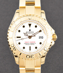 Yacht-Master Small Size in Yellow Gold on Oyster Bracelet with White Dial