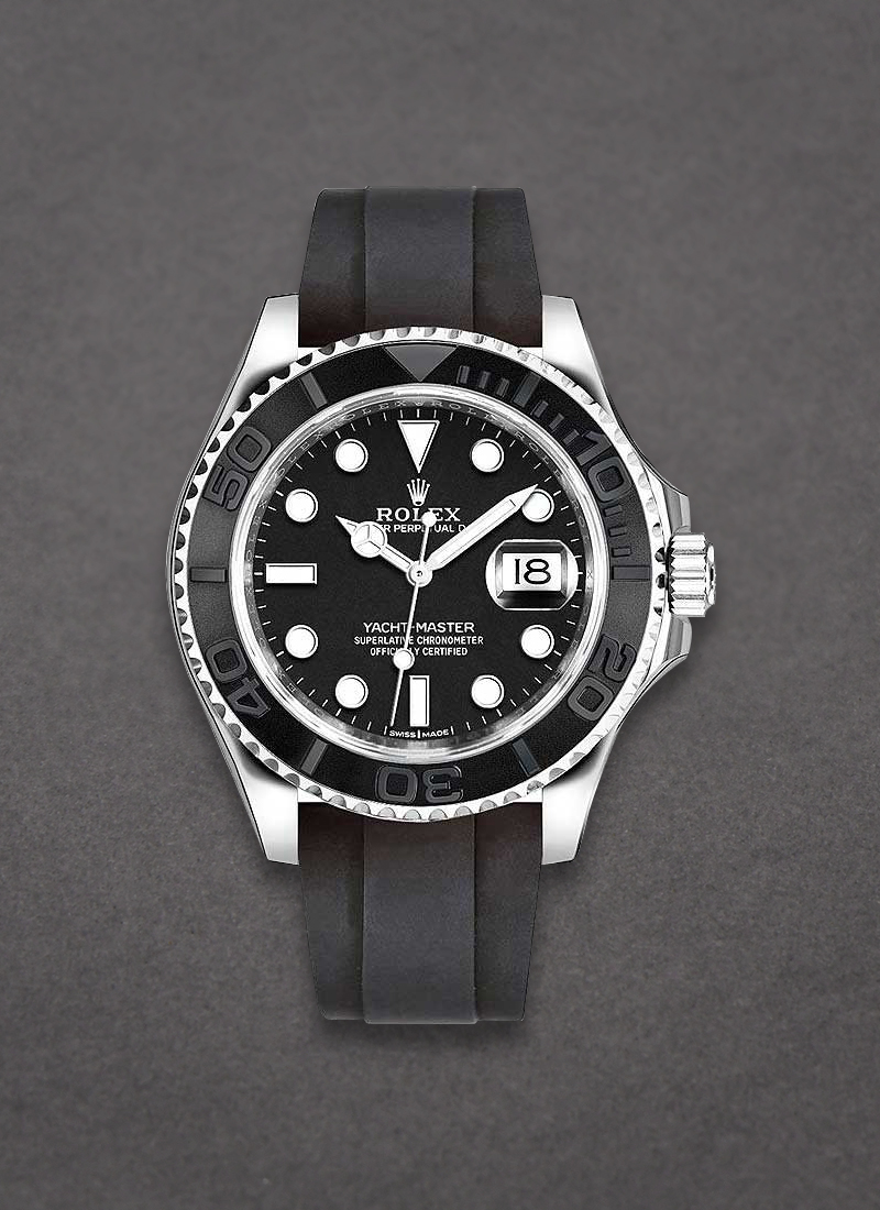 Rolex Unworn Yachtmaster 42mm in White Gold with Black Bezel