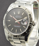 Datejust 36mm in Steel with Turn-o-Graph Bezel on Bracelet with Black Stick Dial