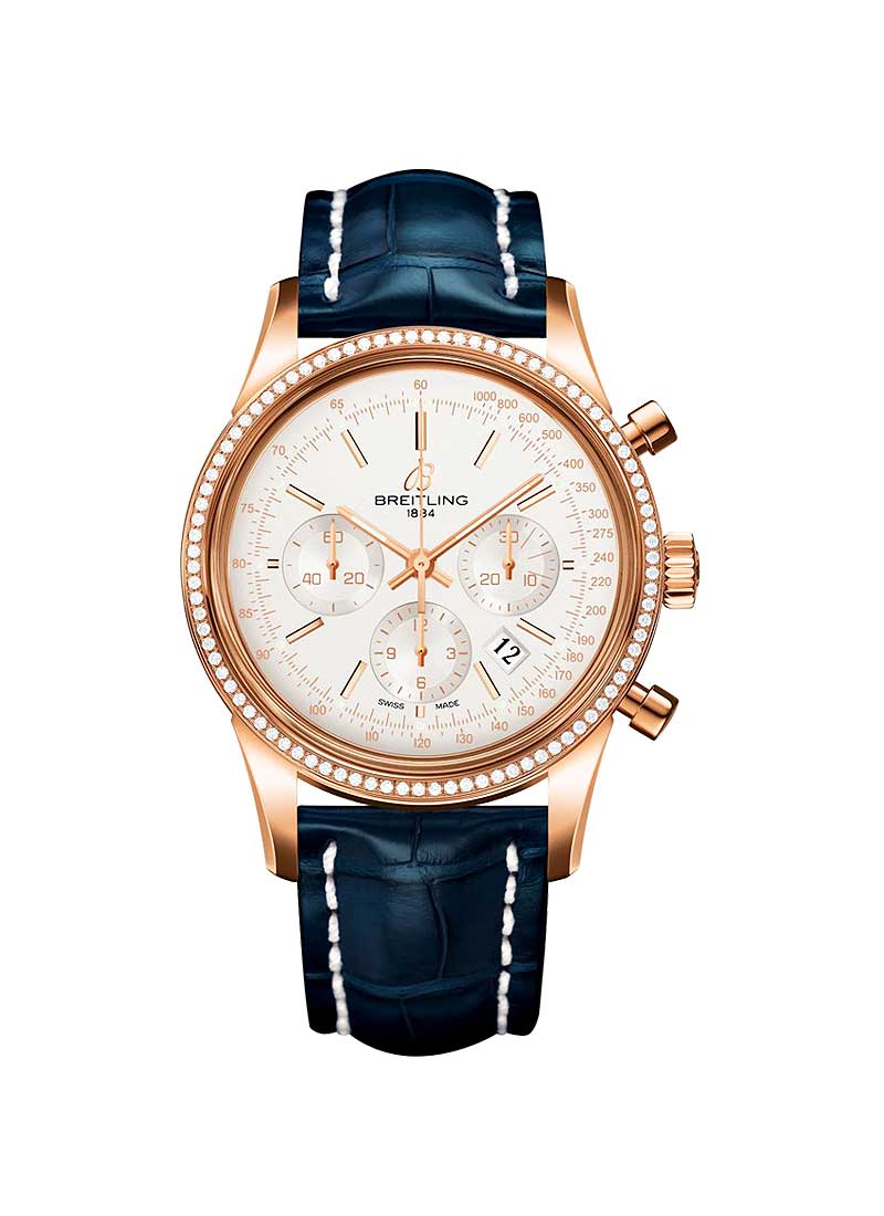 Breitling Transocean Chronograph in Rose Gold with Diamond Bezel