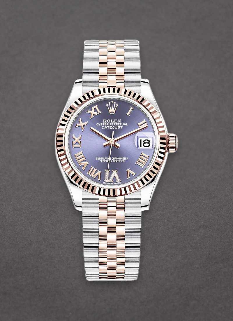 Rolex Unworn Midsize Datejust 31mm in Steel with Rose Gold Fluted Bezel