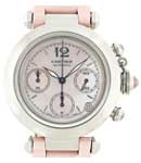 Pasha 35mm Automatic in Steel on Pink Satin Strap with Mother of Pearl Dial