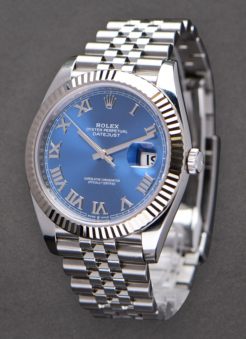 Pre-Owned Rolex Datejust II 41mm in Steel with White Gold Fluted Bezel