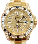 GMT Master II 40mm in Yellow Gold with Diamond Bezel and Lugs on Oyster Bracelet with Pave Diamond Dial