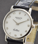 Cellini Cestello Ref 5119 White Gold on Strap with MOP Arabic Dial