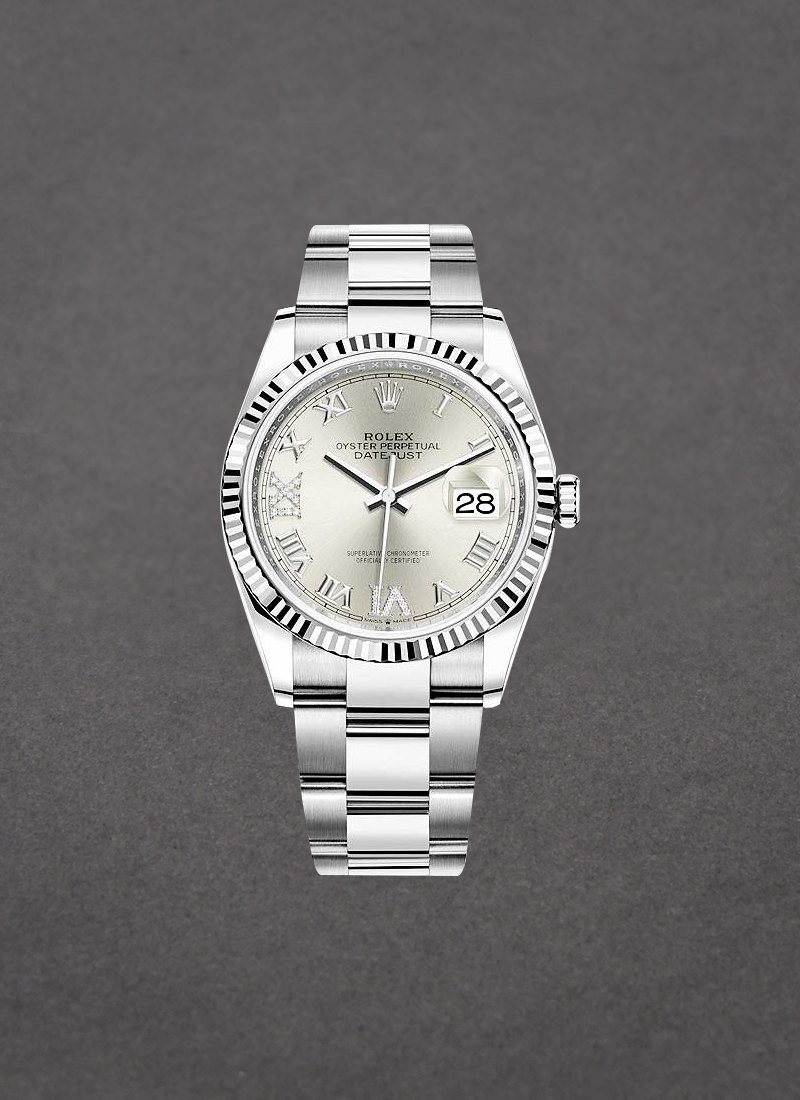 Rolex Unworn Datejust 36mm in Steel and White Gold Fluted Bezel